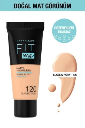 Fit Me Matte+poreless Foundation - 120 Classic Ivory - Maybelline New York