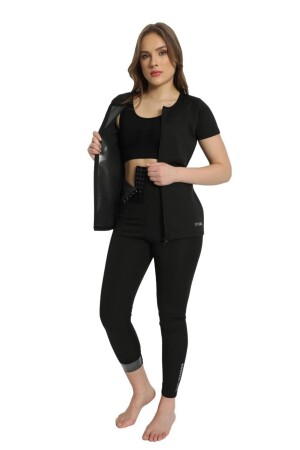 Fit Sauna King Size High Waist Sauna Tights + Zippered Body Slimming Firming Set - Fitsauna