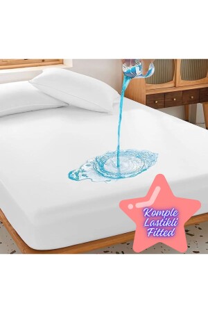 Fitted Komple Lastikli Sıvı Geçirmez Tek/çift Kişilik Yatak Alezi - Belsina Home