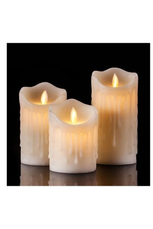 Flame Led Candle, Moving Flame Appearance Decorative Candle - Set of 3- - Xnews