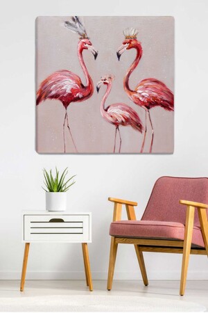Flamingo Family Canvas Painting 70x70 Cm FLMNGAİLSİ016 - ColorVision