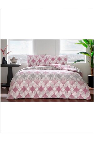 Flannel Duvet Cover Set Begona Dusty Rose Double Elastic 3754-21 - Taç