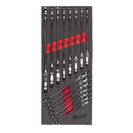 Flexible head wrench set MILWAUKEE, 15pcs - Milwaukee Accessories