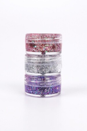 Flieder-Silber-Fuchsia-Glitzer-Glitzer-Gel-Lidschatten für Mädchen - Le Mabelle
