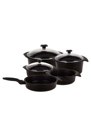 Flipper Black 9-teiliges Gusseisen-Kochgeschirrset ARYGUSS - Aryıldız