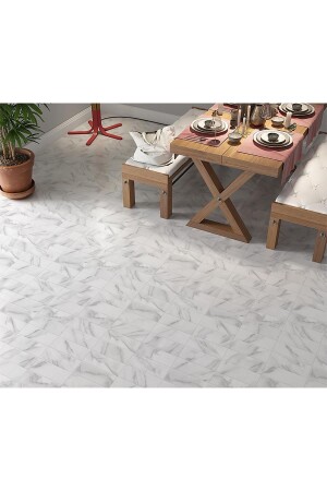 Floor Covering Floor Covering Foil 65x130 cm White Marble Wall Tile - Stickerart
