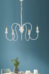 Flor 5'li Beyaz Genç Odası- Salon- Mutfak Avize 7000-104-05-WH - Apliqa