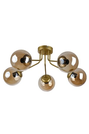 Flora Modern Design Living Room Kitchen Bedroom Antique Color Honey Glass Chandelier of 5 137827F - Modavize