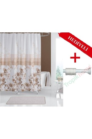 Floral Bath Curtain with Hanger Gift 180x200cm Single Wing Shower Curtain - Colorful Bathroom Shower Curtain - Tropikhome