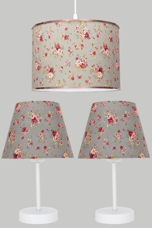 Floral Chandelier and Lampshade Set White Leg ABS Lampshade-1300 - Vivido Abajur