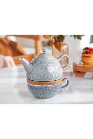 Floral Poem Stoneware Demlık Seti 350 ml 250 ml Gri TYC00362274736 - English Home