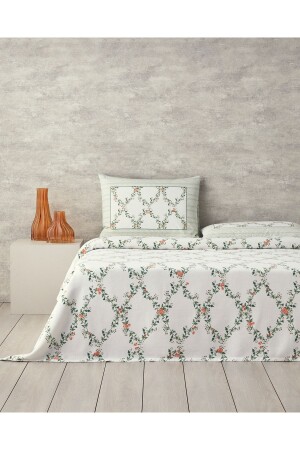 Floral Slice Double Pique Set Green - English Home
