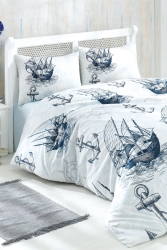 Floretta Blue Ship Doppel-Bettbezug-Set PR-12010588 - Özdilek