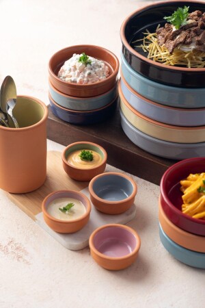 Florya Bowl 150 ml - Colored Glazed Inside 6 Pcs 103. 20006-99 - Viapot