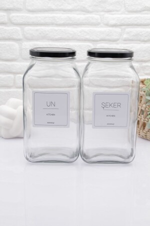 Flour And Sugar Jar Glass Black Metal Lid Zeze000306 - zezedesing