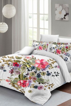 Flower Dance Doppel-Bettbezug-Set, 3D-Baumwollsatin, monohome2303 - Monohome