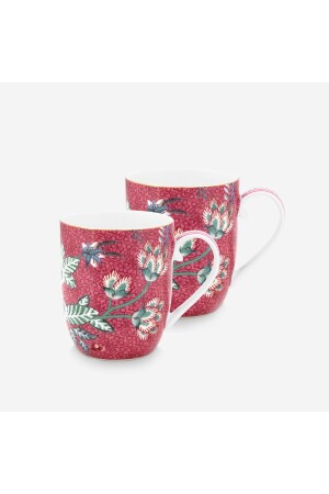 Flower Festival Red Porcelain Mug Set 145 ml 51002327 - Pip Studio