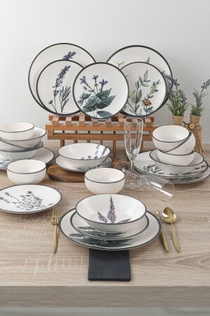 Flower Garden Dining Set 24 Pieces for 6 Persons 18938 -39-40-41-42-43-68 TY140524F022A29DM00MAET600 - Keramika