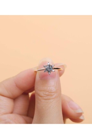 Flower Motif Solitaire 14k Rose Gold Women's Adjustable Ring - Sahira Jewelry
