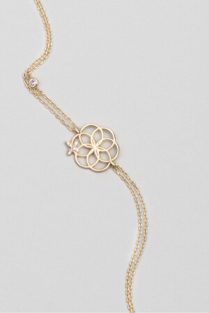 Flower of Life 18 Carat Yellow Gold Plated 19 Cm Silver Lucky Bracelet - So Chic