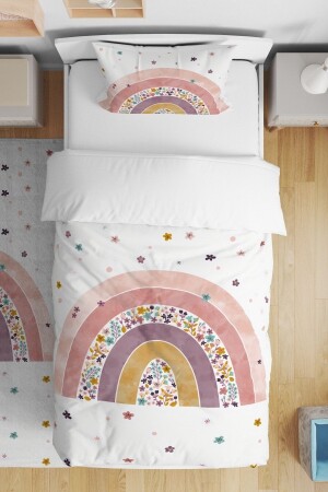 Flower Rainbow Patterned Single Baby Kids Bedding Set evnev00023 - Evpanya