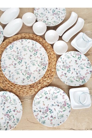 Flowers Mattweißes Frühstücksset 29-teilig für 6 Personen khvl40 - Keramika