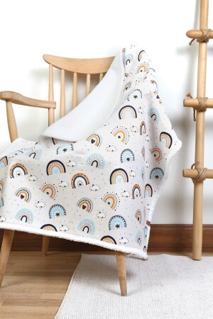 Fluffy Baby Blanket 80x100 Cm Sky Blue Sheepskin Blanket E11BC05528HM - HAMUR