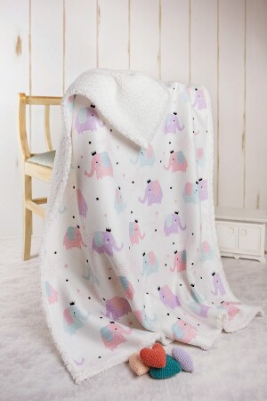 Fluffy Bebek Battaniyesi 80x100 Cm Elephant - Hamur
