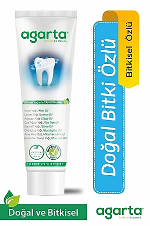 Fluoridfreie, aufhellende Zahnpasta mit natürlichem Pflanzenextrakt, 100 ml/130 g - Agarta