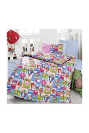 Flying Balloon Pink Baby Duvet Cover Set 8680108023020 - Cotton Box