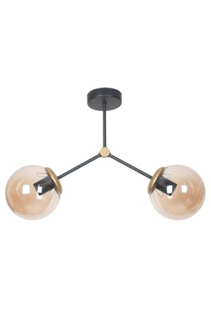Focus Modern Design Living Room - Kitchen - Cafe - Hall - Bedroom Black Gold Color Honey Glass Chandelier FCS9 - Fer Avize