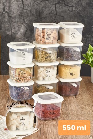 Foil Food Storage Container with Spoon with Black Silk Screen Printing Label Set of 12 Small Size 0.55 Liter White BROWNFOIL with LabelWhite - Vienev