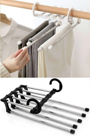 Foldable 5-Piece Trouser Hanger Movable In-Closet Hanger System - Canderel
