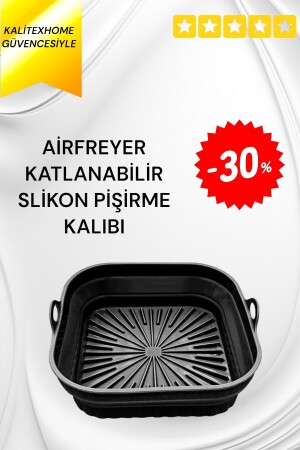 Foldable Accordion Square Airfryer Baking Dish Silicone Airfyer Baking Mold 20 Cm - Kalitexhome