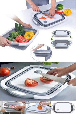 Foldable Cutting Board, Dish Washing Basin, Basin with Strainer BTS2489243650827 - BİTERSE