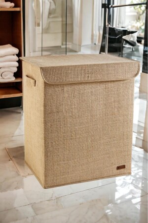 Folding Dirty Laundry Children's Room Toy Storage Box Basket with Jute Cover 40x50x30 - Prendi Home