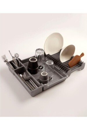 Folding Dish Rack, Spoon Rack, Plate Rack Drying Rack Gray FT07101-G - Flosoft