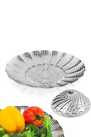 Folding Steamed Vegetable Cooker Boiler Boiling Basket Apparatus Stainless Steel Steamer - Housedec