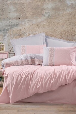Folk Art Double Duvet Cover Set Mila Pink 1745p - Cotton Box
