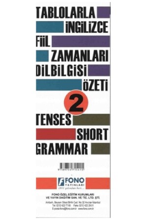 Fono English Verb Tenses and Grammar Table 2 - Collective - Fono Yayınları