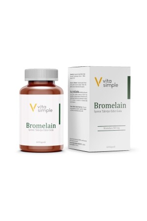 Food Supplement Containing Bromelain 500 Mg 60 Capsules - Vitasimple