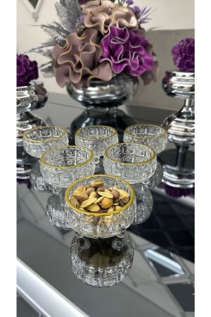 Footed Cut Turkish Delight Bowl Sugar Bowl Snack Set - Almarandi
