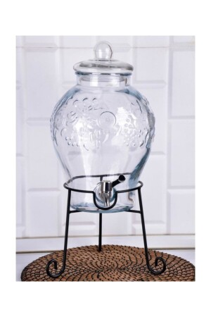 Footed Glass Bottle Dispenser 6 Lt P400235 - Paçi
