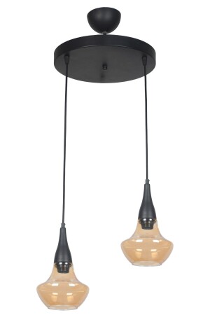 Fora Special Design Living Room - Bedroom - Kitchen - Honey Glass 2 Piece Chandelier TYC00531413929 - Fer Avize