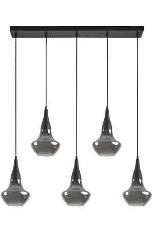 Fora Special Design Modern Decorative Cafe Kitchen Living Room Black Color Smoked Glass 5 Row Pendant Lamp Chandelier FRA99 - Modavize