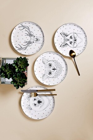 Forest Pasta Tabağı 4 Parça 20 Cm 341SET203 - Porland