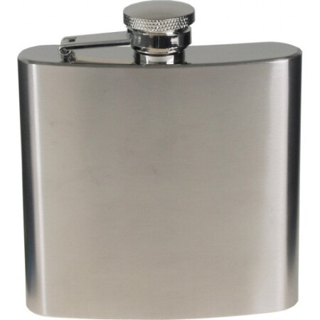 FoxOutdoor marka, mat krom kaplama, 170 ml'lik düz içme şişesi. - FoxOutdoor