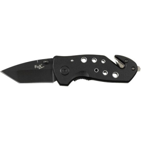FoxOutdoor marka, siyah, metal saplı bıçak. - FoxOutdoor