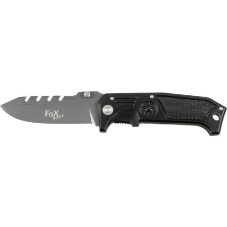 FoxOutdoor marka, siyah, metal saplı bıçak. - FoxOutdoor