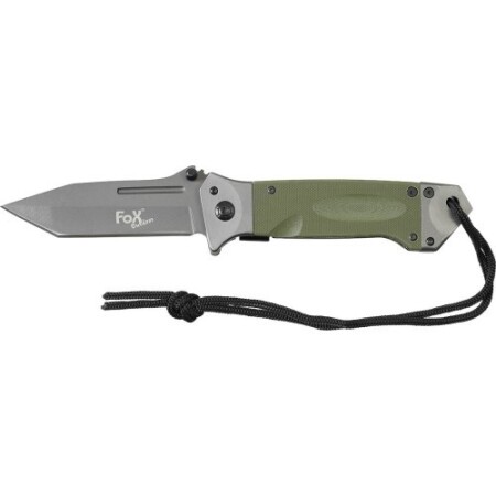 FoxOutdoor marka, yeşil renkli, G10 saplı bıçak. - FoxOutdoor